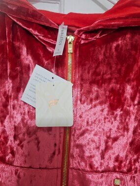Fabletics Women's Hoodie S Red Velour Full Zip